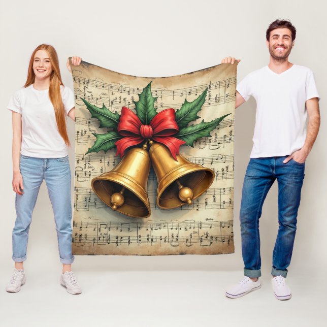 Christmas Bells on Sheet Music, Fleecedecke (Beispiel)