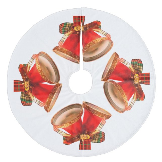 Christmas Bells Tree Skirt Fleece Weihnachtsbaumdecke (Vorderseite)