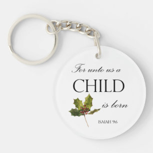 Christmas Bible Verse Round Schlüsselanhänger