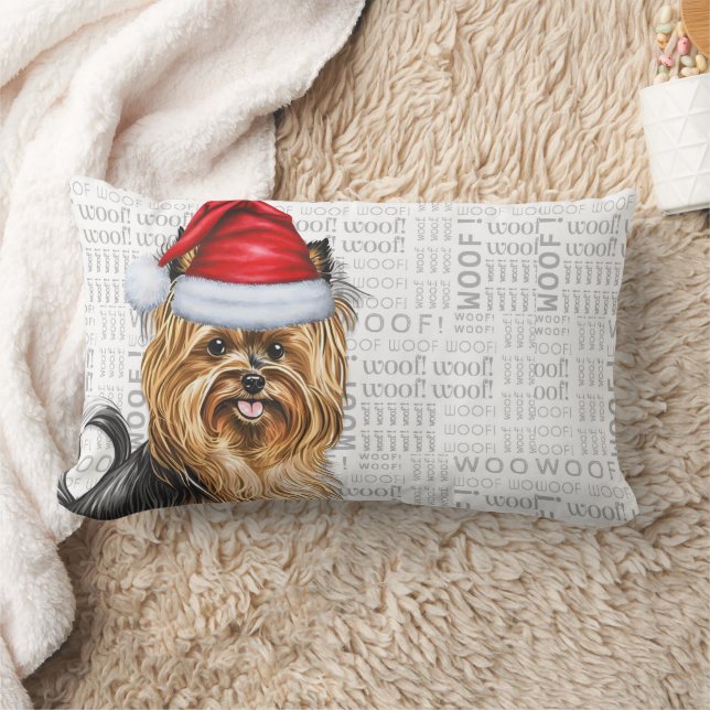 Christmas Biewer Terrier Dog Holiday Lendenkissen (Decke)
