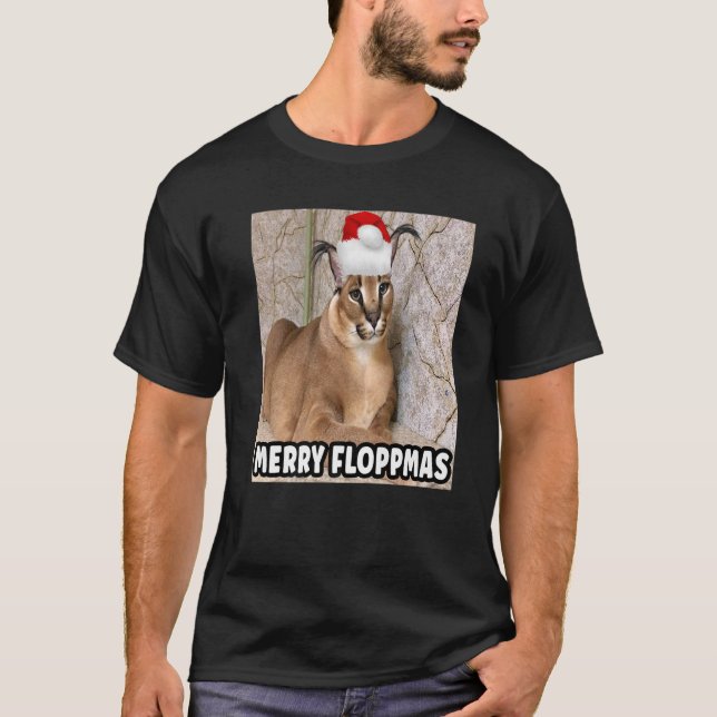 Christmas Big Floppa T-Shirt (Vorderseite)