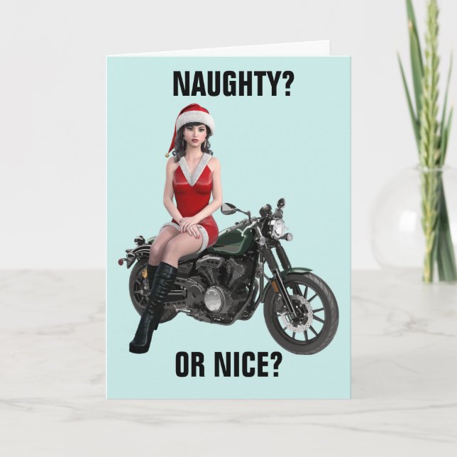 CHRISTMAS BIKER MOTORRADFAHRZEUGKARTEN KARTE (Vorderseite)