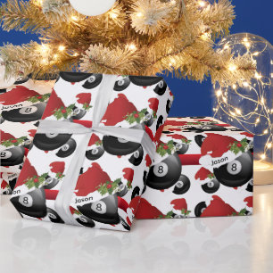 Christmas Billiard Pool Ball DIY Text Geschenkpapier