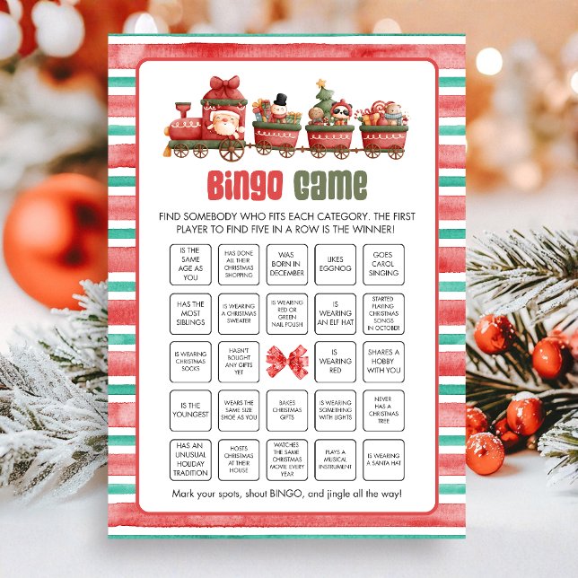 Christmas Bingo Game Feiertagskarte (Christmas Game Card)