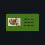 Christmas Bird Songbird Holly Snow Adressaufkleber<br><div class="desc">Zeit,  um die Feiertage zu feiern. Dieses Weihnachtsbild zeigt Weihnachtsvögel,  die auf einem Heiligtum stehend sind.</div>