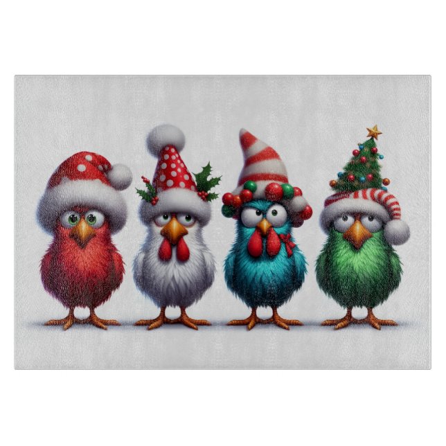 CHRISTMAS BIRDS Cutting Board Schneidebrett (Vorderseite)