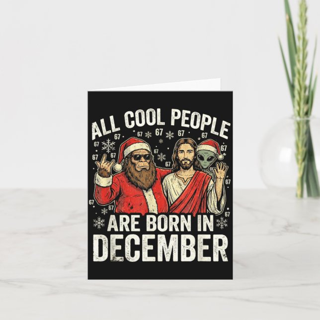 Christmas Birthday Humor Funny Jesus Born In Decem Karte (Vorderseite)