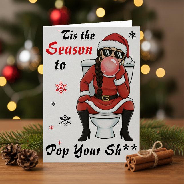 Christmas Birthday Mrs Santa Claus Bubblegum Funny Karte (Von Creator hochgeladen)