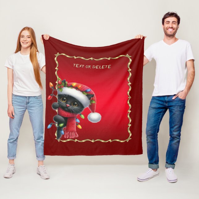 Christmas Black Cat Fleece Blanket (Beispiel)