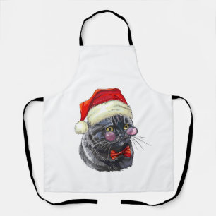 Christmas Black Cat Schürze