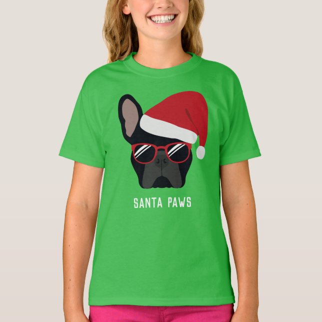 Christmas Black French Bulldog T - Shirt (Vorderseite)