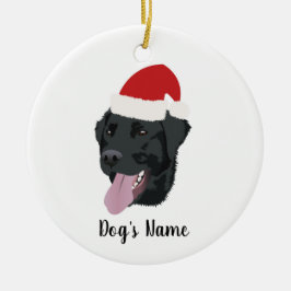 Christmas Black Lab Keramik Ornament