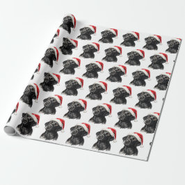 Christmas Black Labrador  Geschenkpapier