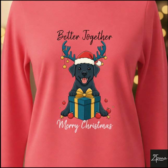Christmas Black Labrador Gift Graphic Reindeer Tri-Blend Shirt (Von Creator hochgeladen)