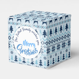 CHRISTMAS Blaues Hirschmuster personalisiert Gesic Geschenkschachtel
