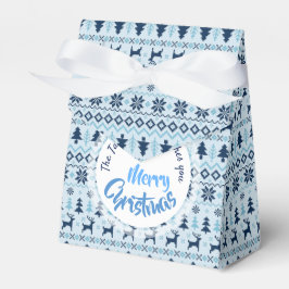 CHRISTMAS Blaues Hirschmuster personalisierte Gefä Geschenkschachtel