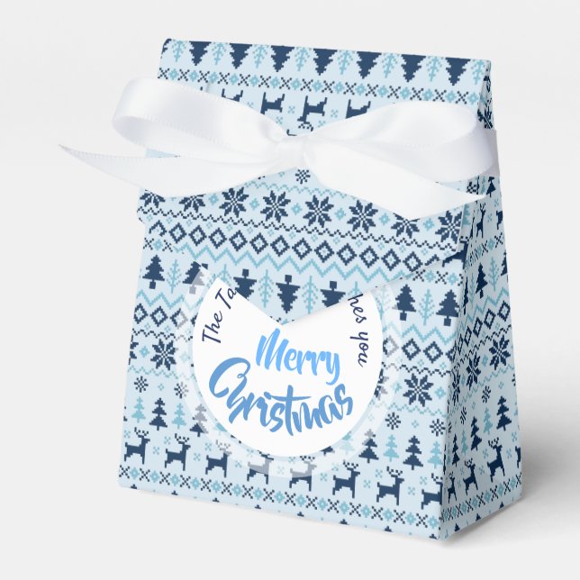 CHRISTMAS Blaues Hirschmuster personalisierte Gefä Geschenkschachtel (Vorderseite)