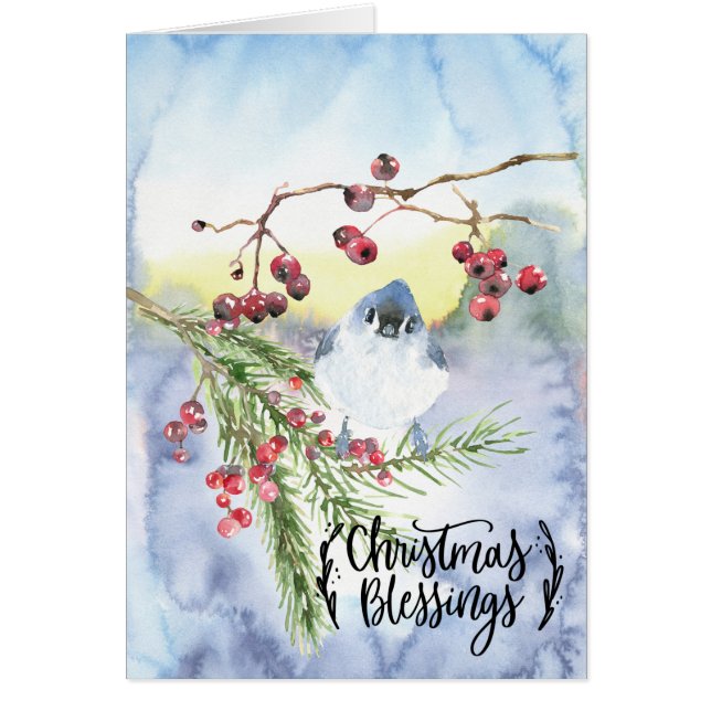Christmas Blessings Christmas Holiday Card (Vorne)