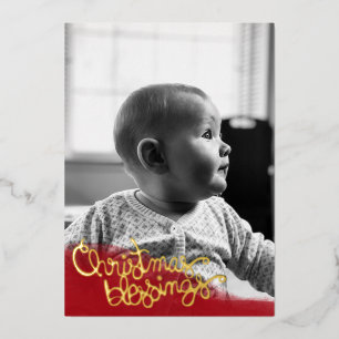 Christmas Blessures Foil Carte de Noël