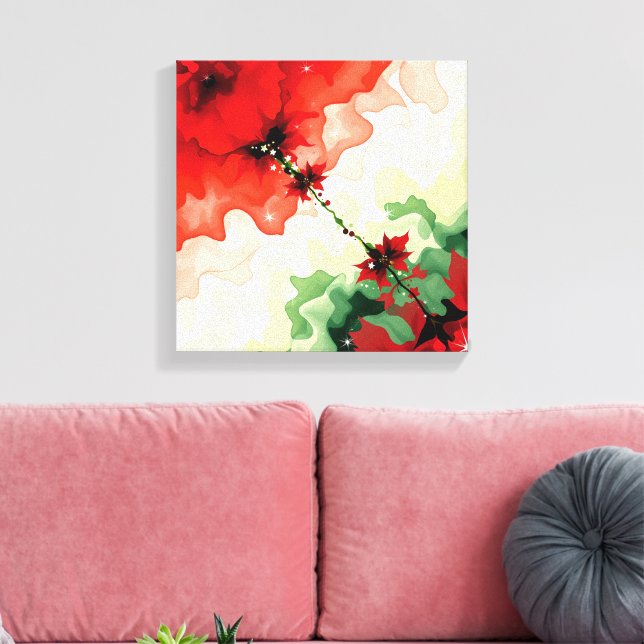 Christmas Bloom Frequencies Premium Wrapped Canvas Leinwanddruck (Insitu (Wohnzimmer))