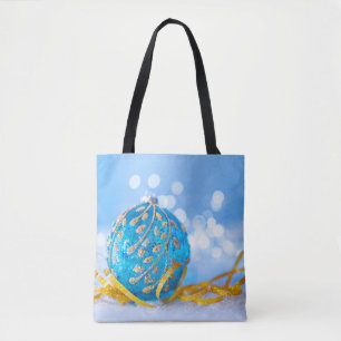 Christmas Blue Decor Ball Tasche