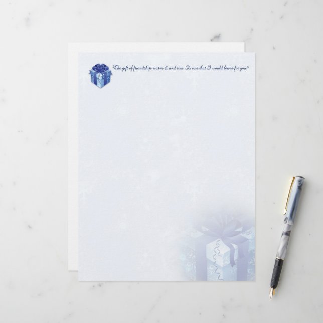 Christmas Blue Geschenkboxen Stationery (Vorderseite/Rückseite Beispiel)