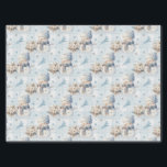 Christmas Blue Little Snowman Seidenpapier<br><div class="desc">Schönes Weihnachtspapier mit blauem Schneemann,  Poinsettia und Kiefernzweig.</div>