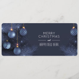 Christmas Blue Ornaments Feiertagskarte