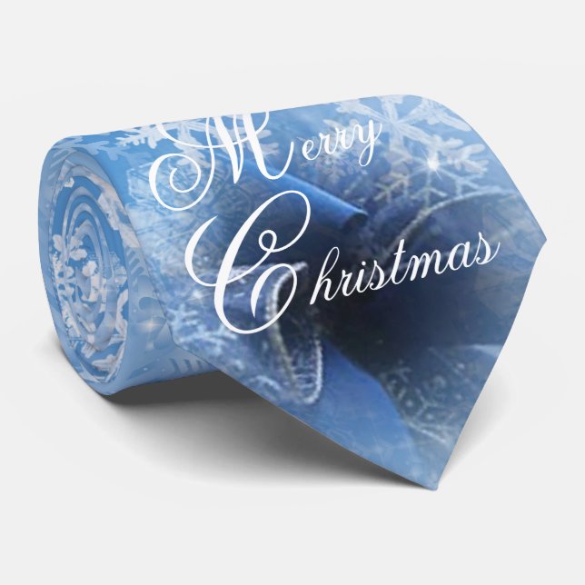Christmas Blue Ribbon Men-Krawatte Krawatte (Gerollt)