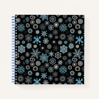 Christmas Blue Snowflakes Notizbuch
