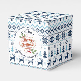 CHRISTMAS Blue Traditionelle personalisierte Gefäl Geschenkschachtel