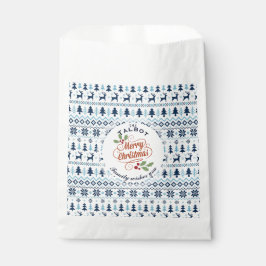 CHRISTMAS Blue Traditionelle personalisierte Gefäl Geschenktütchen