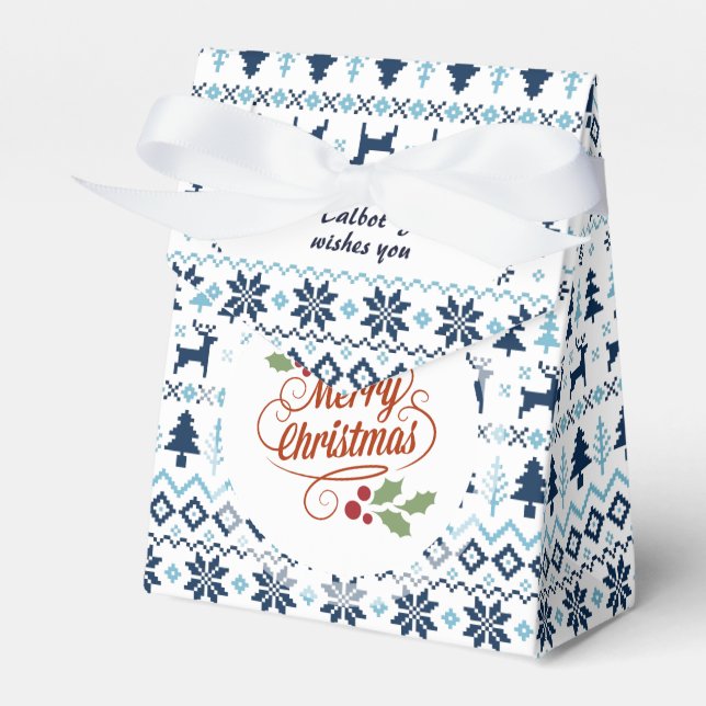 CHRISTMAS Blue Traditionelles personalisiertes Gef Geschenkschachtel (Vorderseite)