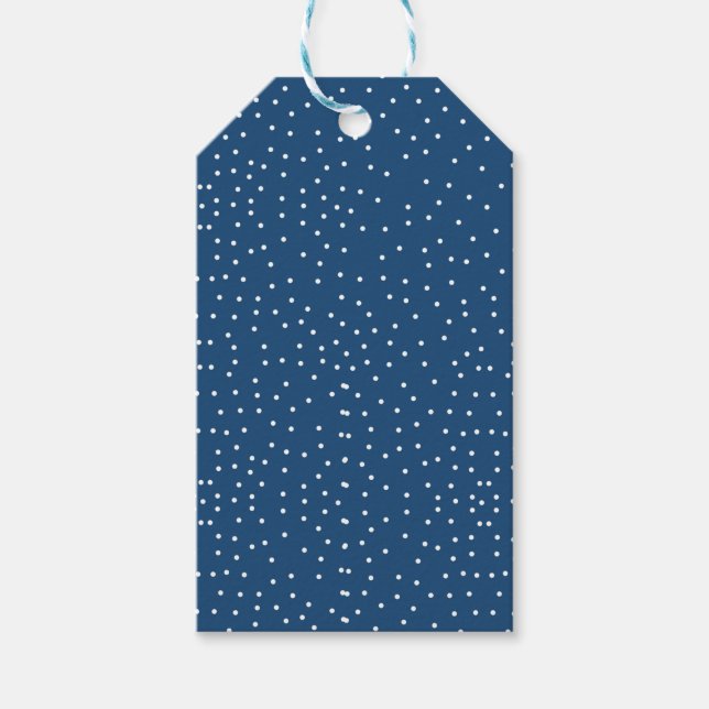 Christmas Blue White Spots Geschenkanhänger (Vorderseite)