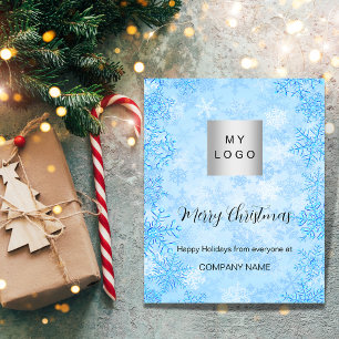 Christmas blue winter snow business QR Instagram Flyer