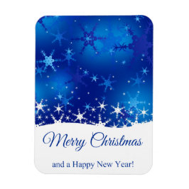 Christmas Blue Winter Snowflakes Magnet