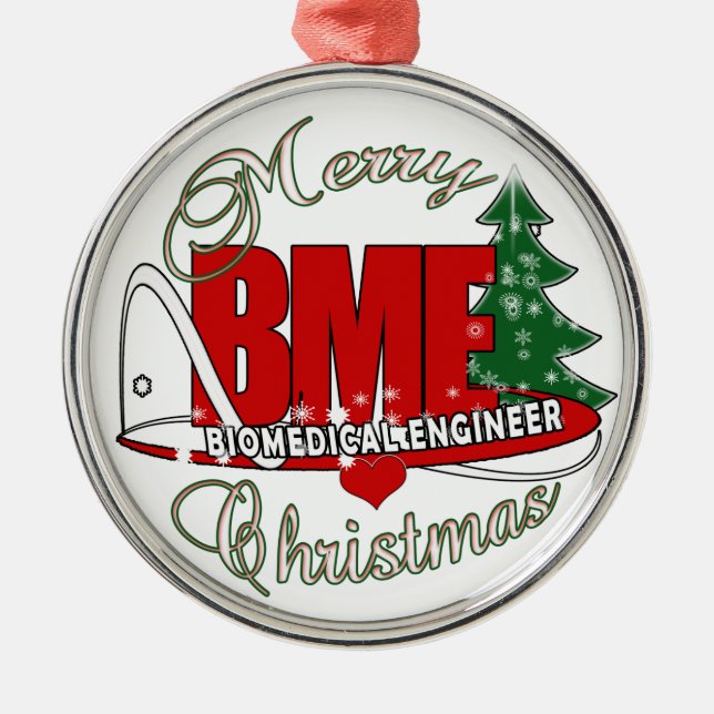 CHRISTMAS BME BIOMEDICAL ENGINEER ORNAMENT AUS METALL (Vorne)