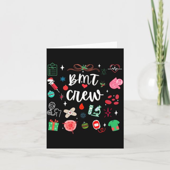 Christmas Bmt Crew Nurse Bone Marrow Transplant Nu Karte (Vorderseite)