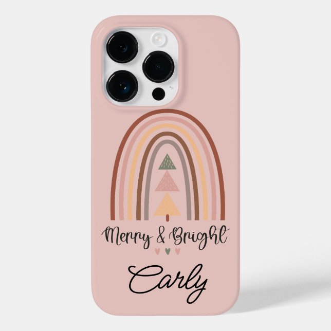 Christmas Boho Pink Case-Mate iPhone 14 Pro Hülle (Rückseite)