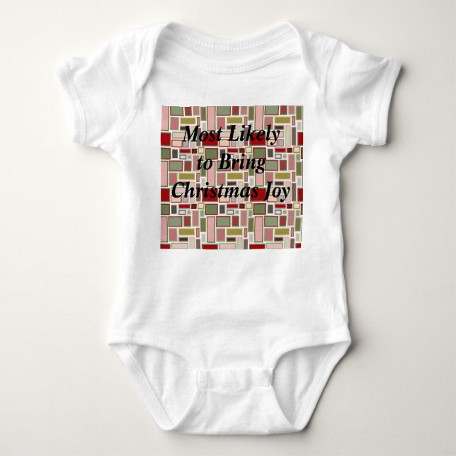 Christmas Boho Rectangle Baby Strampler (Vorderseite)