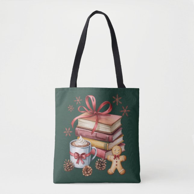 Christmas Books Gingerbread Books Cocoa Bookish Tasche (Vorderseite)