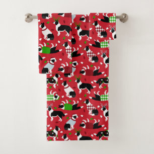 Christmas Border Collie Badhandtuch Set