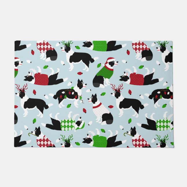Christmas Border Collie Doormat Fußmatte (Vorderseite)