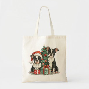 Christmas Boston Terrier Dogs Tragetasche