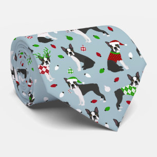 Christmas Boston Terrier Krawatte