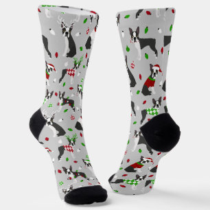 Christmas Boston Terrier Socken