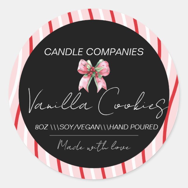 Christmas  Bow Candle Maker Business  Runder Aufkleber (Vorderseite)