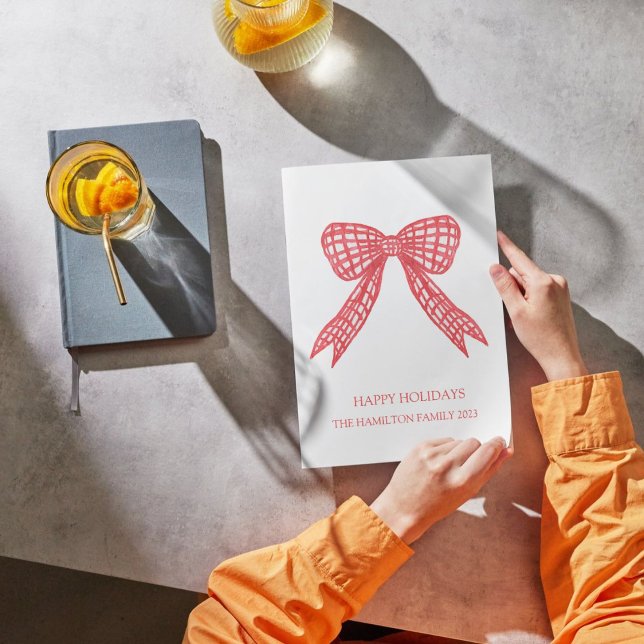 Christmas Bow Foto Feiertagskarte (Von Creator hochgeladen)