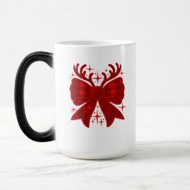 Christmas Bow Kariert Pattern Red Verwandlungstasse