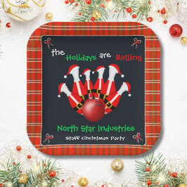 Christmas Bowling Holiday Party Pappteller